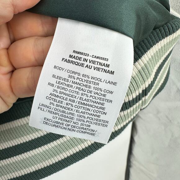 Nike Sportswear Destroyer Womens XS Jacket Wool Leather Varsity Green FN3672 - Picture 11 of 15